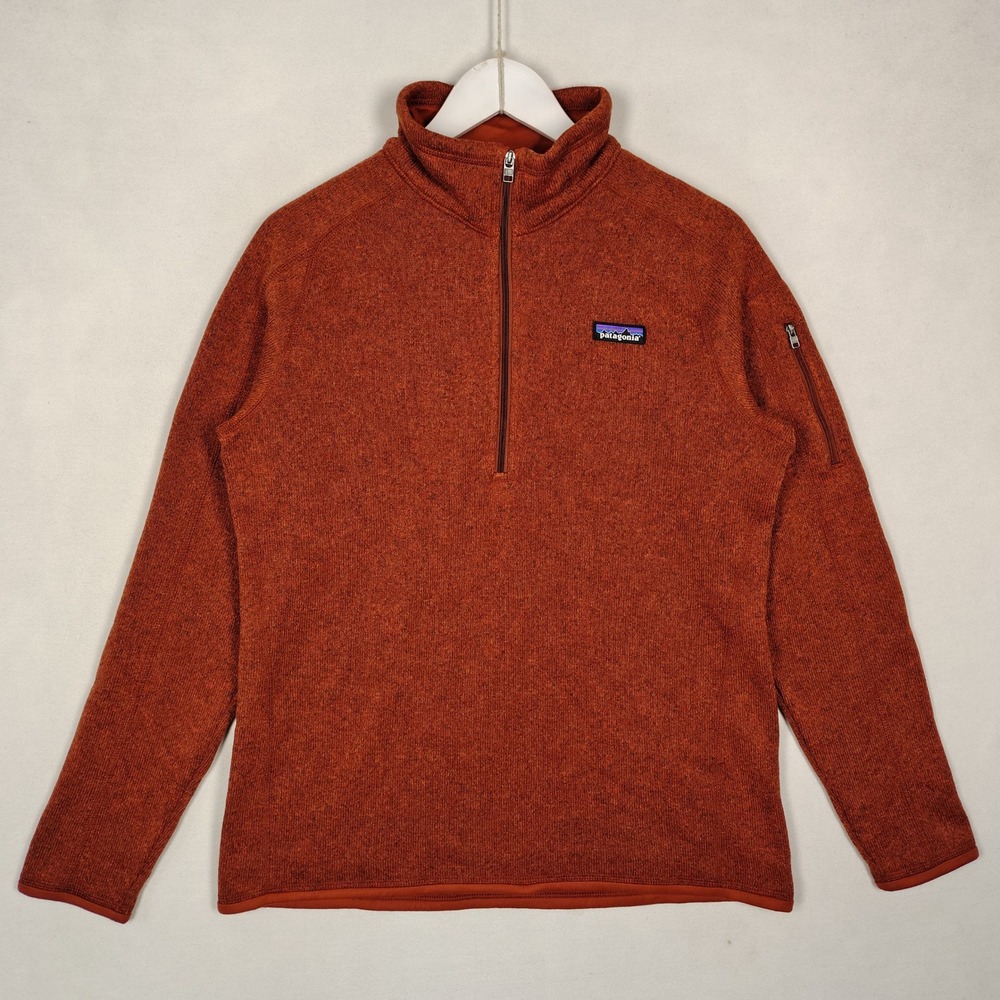 Patagonia Better Sweater 1/4 Zip Pullover Burnt Orange Heather Mens Large 25618